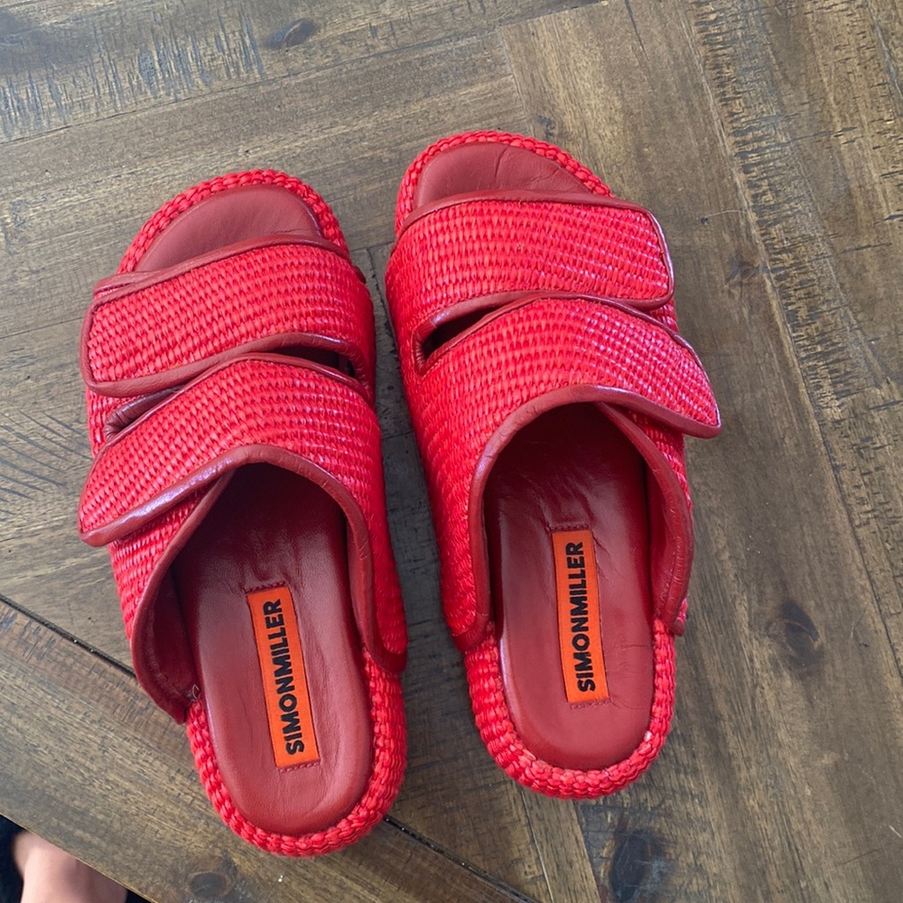 Red raffia Simon Miller Sandals